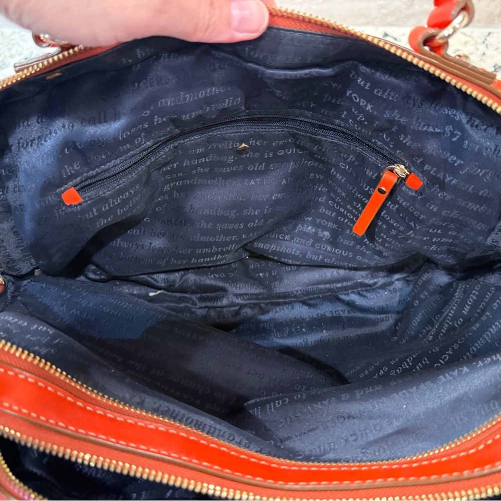 Kate Spade EUC Vintage Mott Street Fisher Orange/Red Leather Satchel - Picture 6 of 8